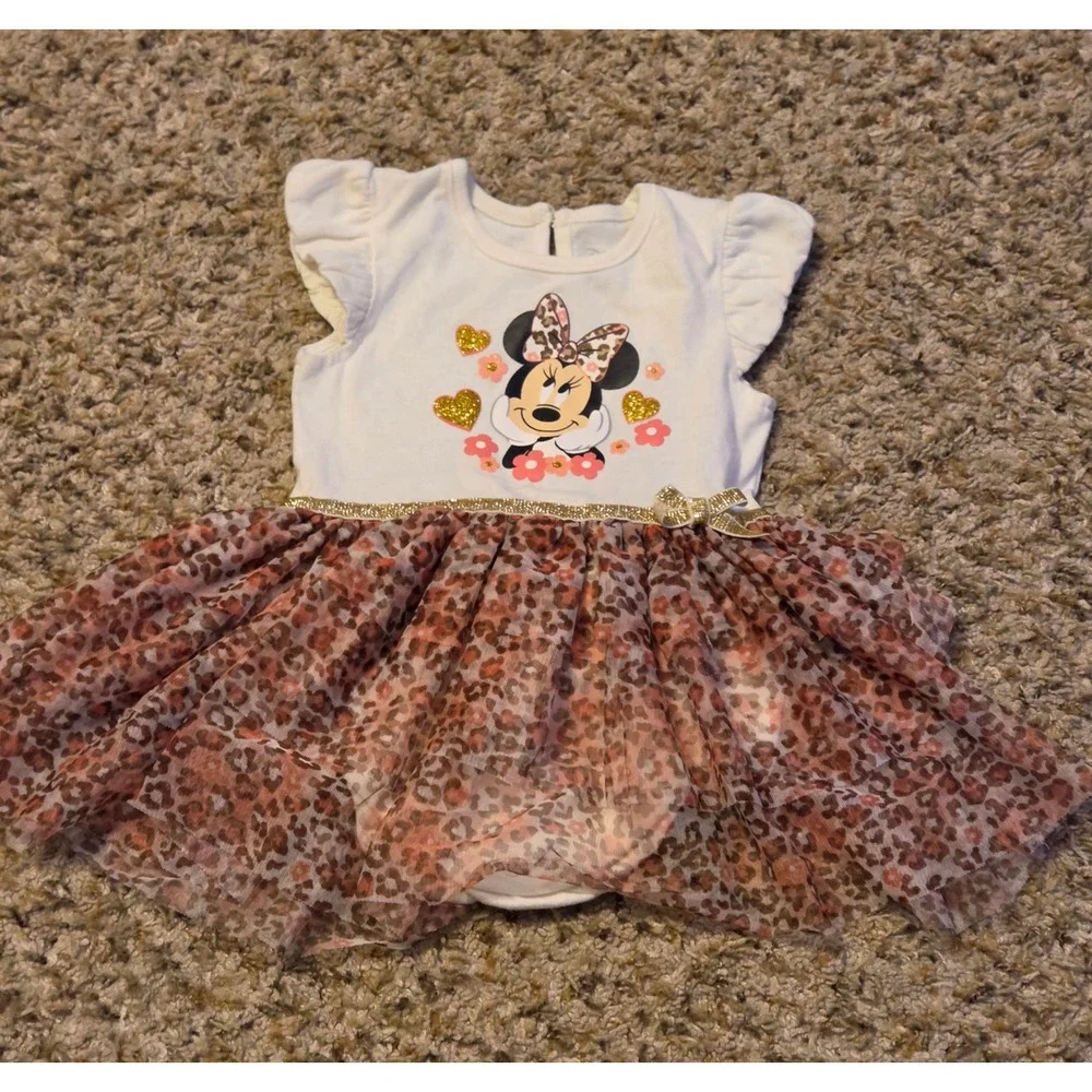 Disney Baby Mini‎ Mouse Tulle Overlay Dress Baby Size 24M Multicolor